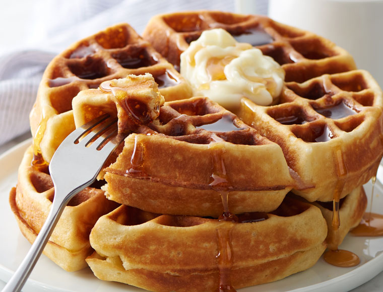 Waffle with syrup