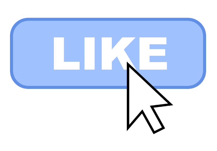 A mouse cursor clicking on a like button.